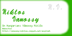 miklos vamossy business card